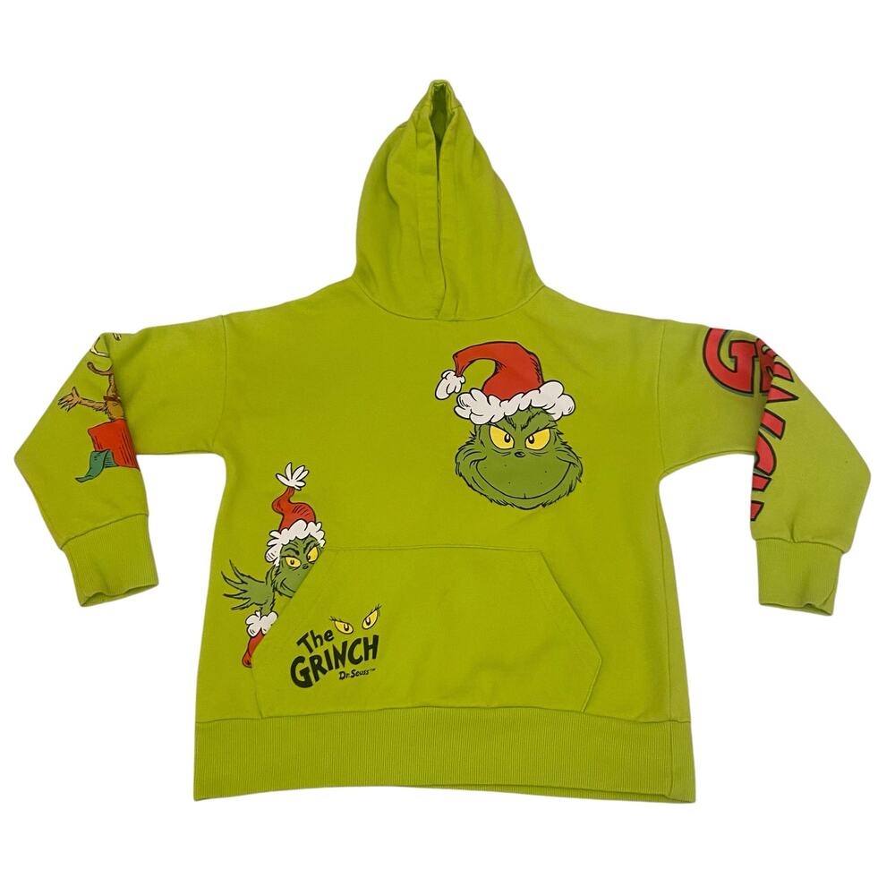 The Grinch Dr Seuss Kids Hoodie Green All Over Print Youth 9-10 Yrs Sweater